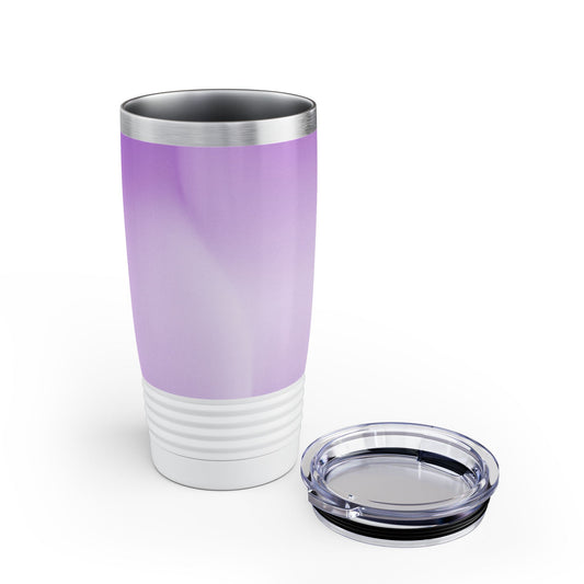 Soft Lavender Fade Ringneck Tumbler, 20oz in white, steel and black