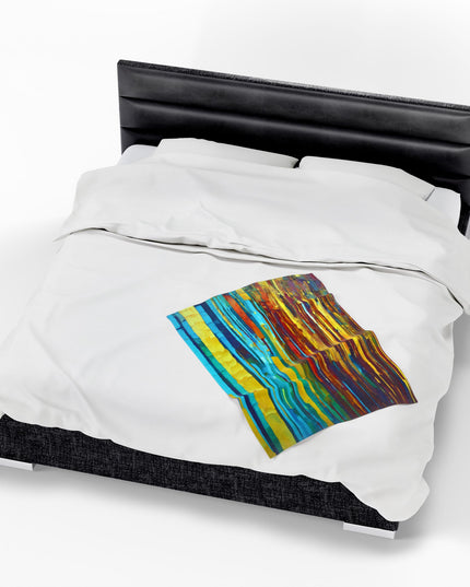 Striped Alpha Velveteen Plush Blanket, 30" x 40"