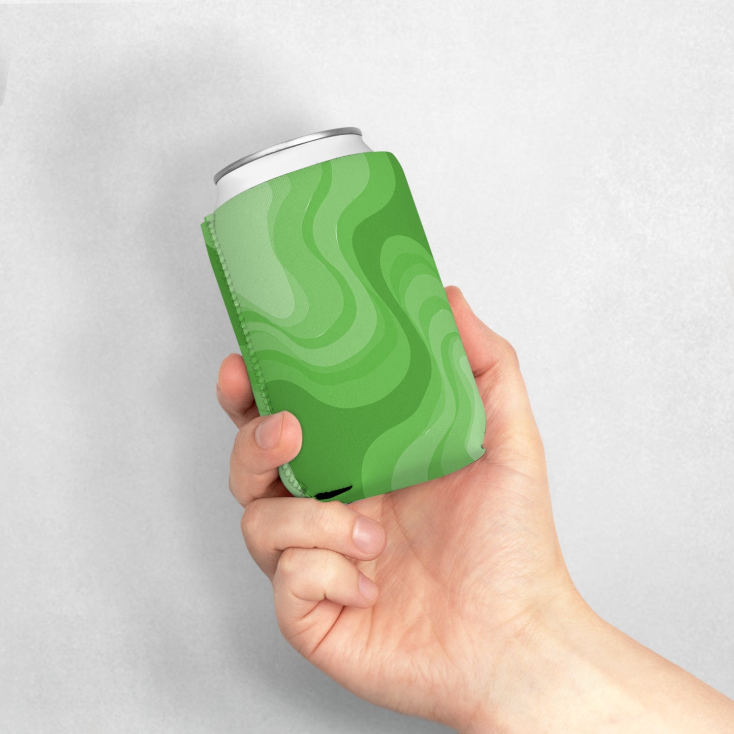 Greenie Meanie Wavey 12 oz Can Cooler Sleeve