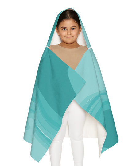 Tif Green Wavey Youth Hooded Towel, 24" x 48"