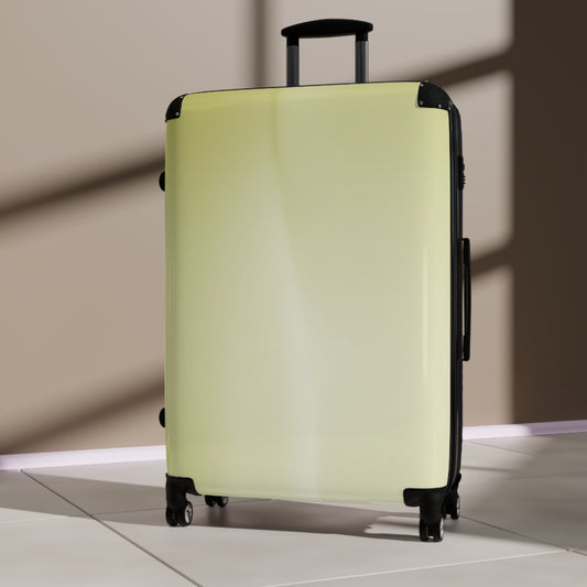 Lemon Fade Large Suitcase with built in lock, 4 double-wheels, telescopic handle, and ABS back hard-shell