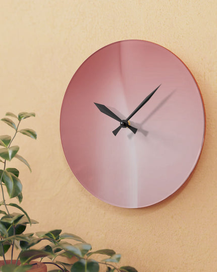 Rose Red Fade Acrylic Wall Clock, Round or Square, 10.75" x 10.75"