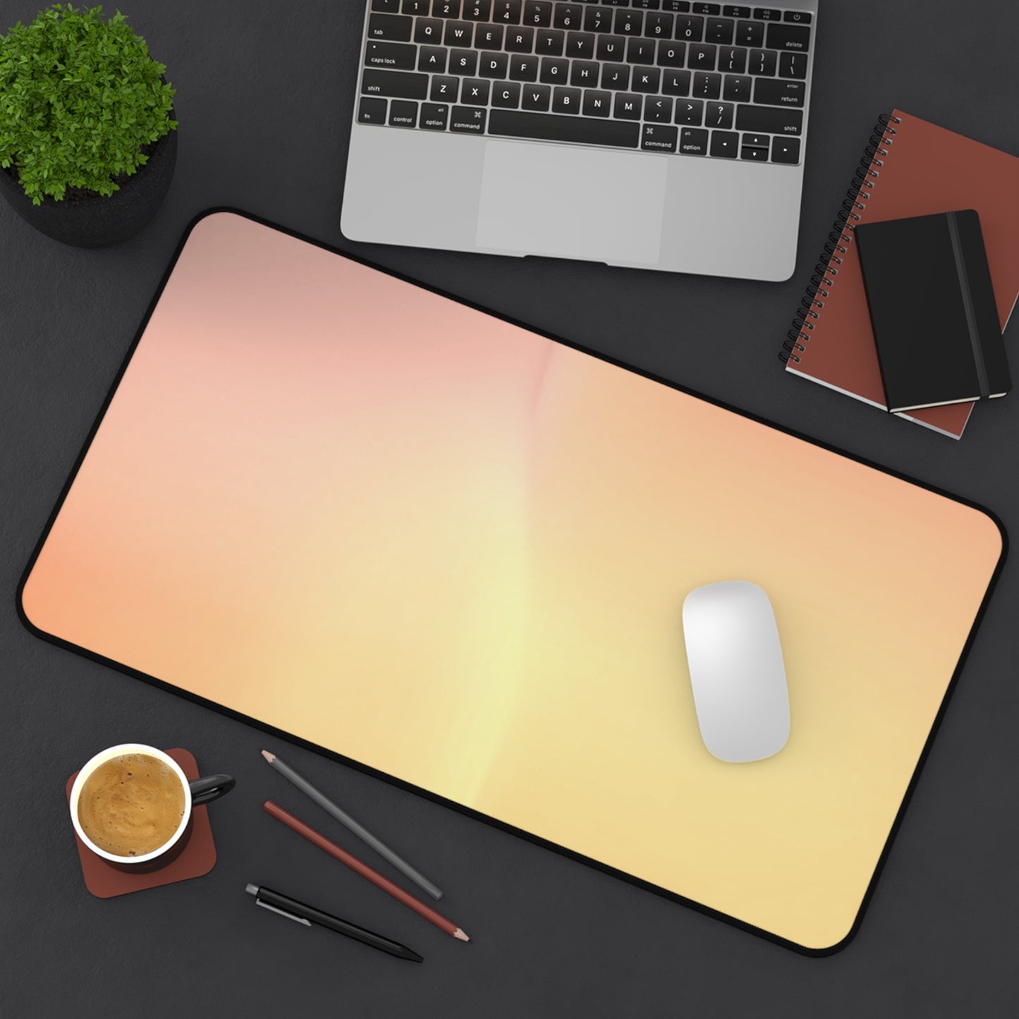 Hot Peach Fade 12" x 22" Desk Mat