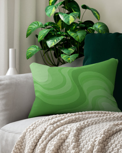 Greenie Meanie Wavey Spun Polyester Lumbar Pillow, 20" x 14"