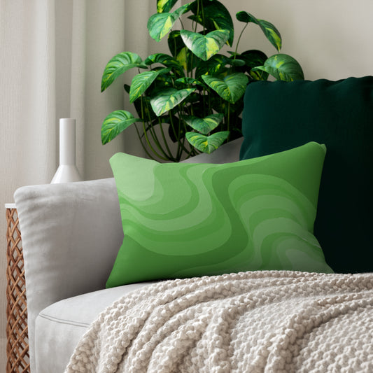 Greenie Meanie Wavey Spun Polyester Lumbar Pillow, 20" x 14"