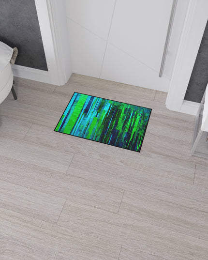 Striped Blue Green 18" x 27" Heavy Duty Floor Mat