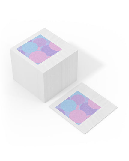 Pastel Purple and Mauve Patches White Coined Napkins, 6.5" x 6.5"