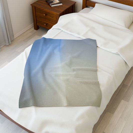 Cobalt Fade Velveteen Plush Blanket, 30" x 40"