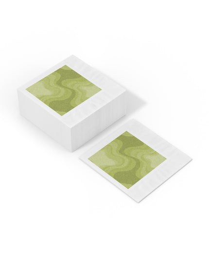 Lemon Wavey White Coined Napkins, 6.5" x 6.5"
