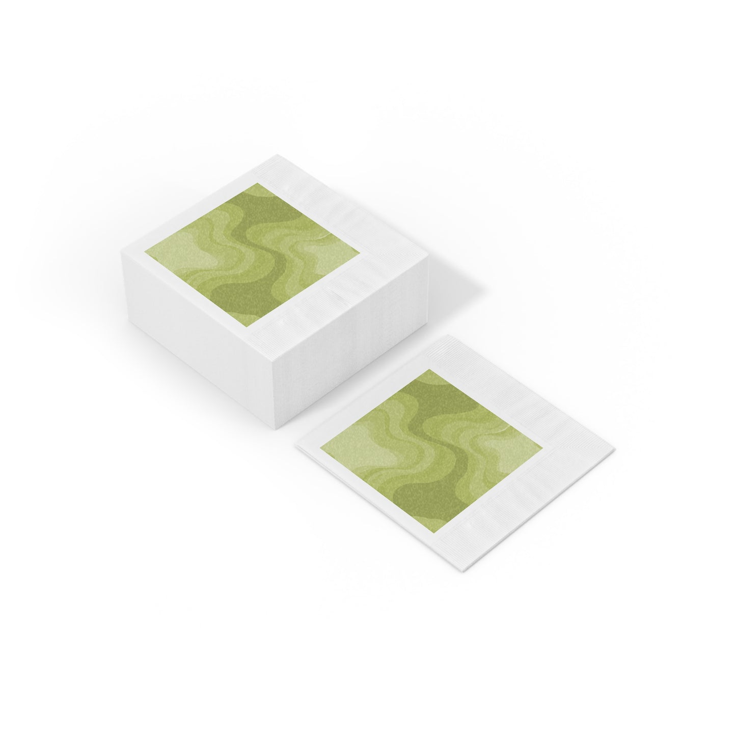 Lemon Wavey White Coined Napkins, 6.5" x 6.5"