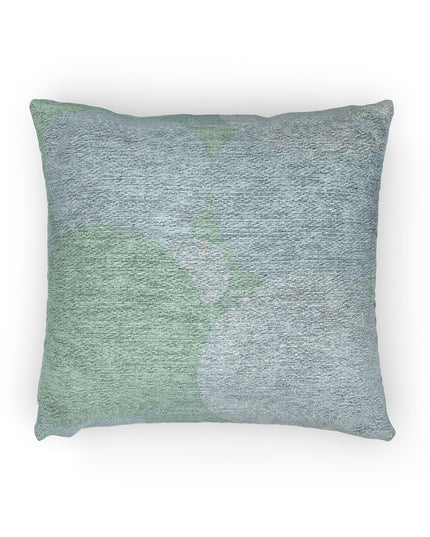 Light Blue Patches Woven Pillow, 17" x 18"