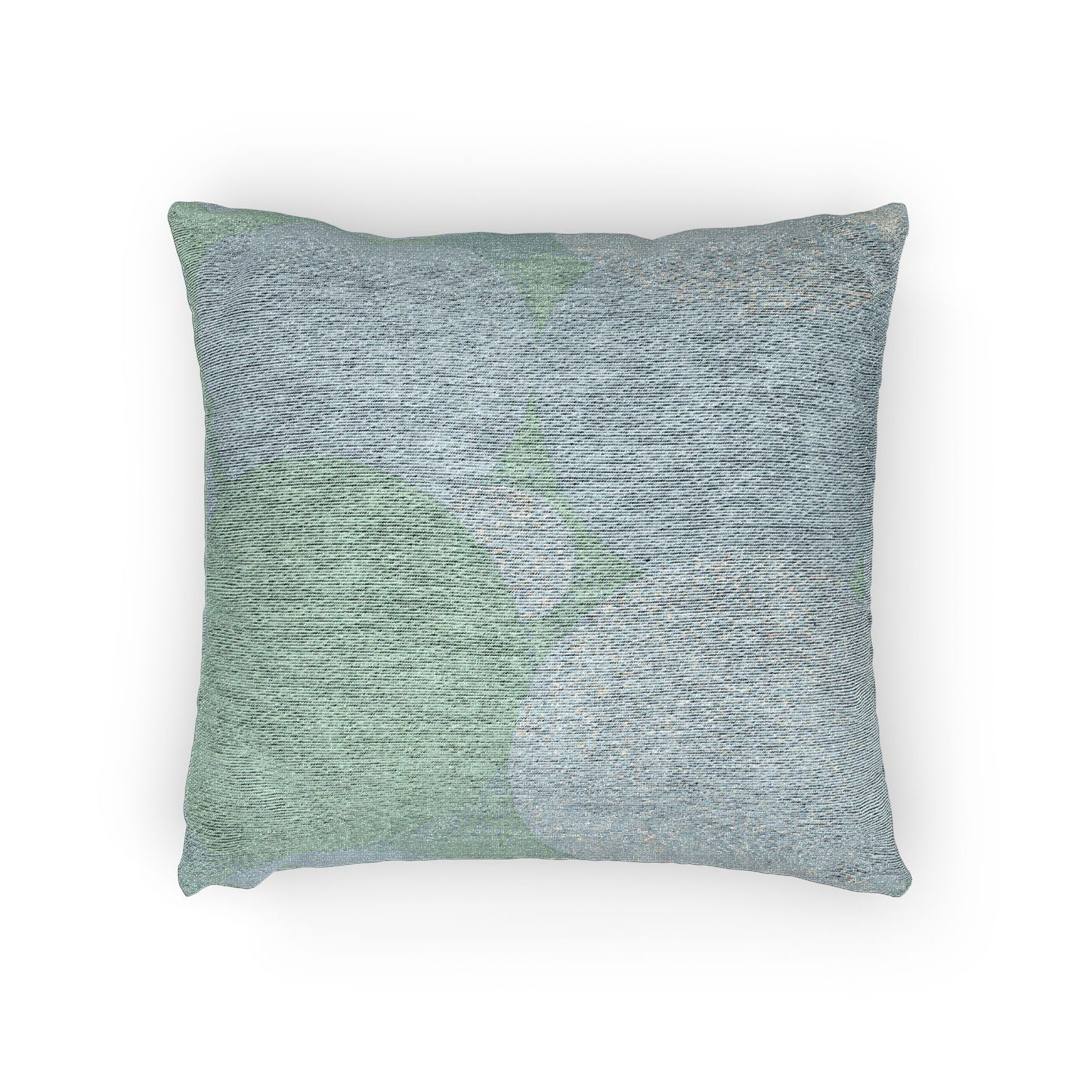 Light Blue Patches Woven Pillow, 17" x 18"