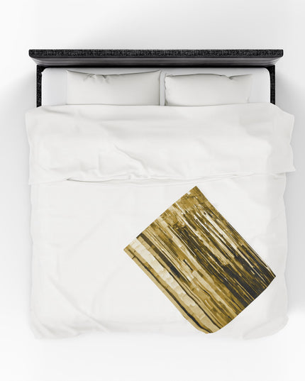 Striped Light Brown Velveteen Plush Blanket, 30" x 40"