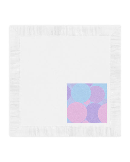 Pastel Purple and Mauve Patches White Coined Napkins, 6.5" x 6.5"