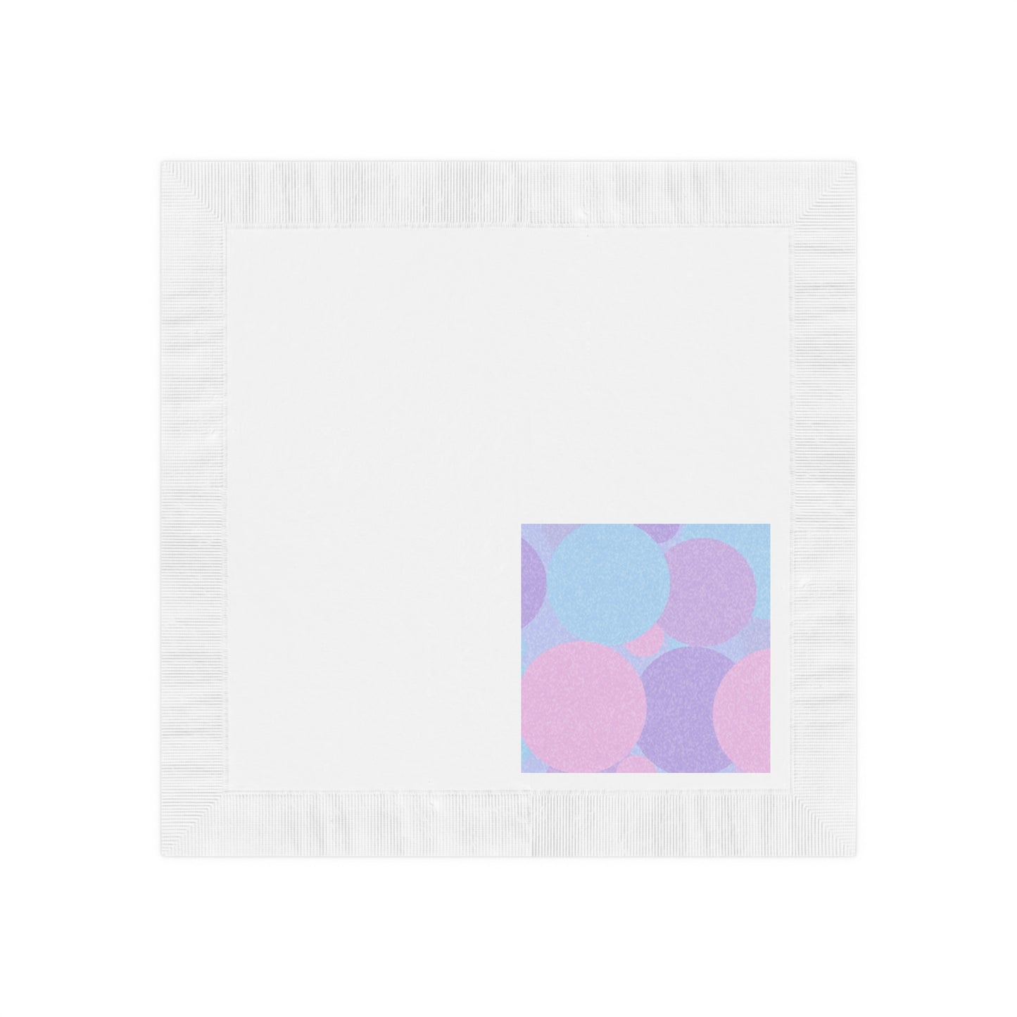 Pastel Purple and Mauve Patches White Coined Napkins, 6.5" x 6.5"