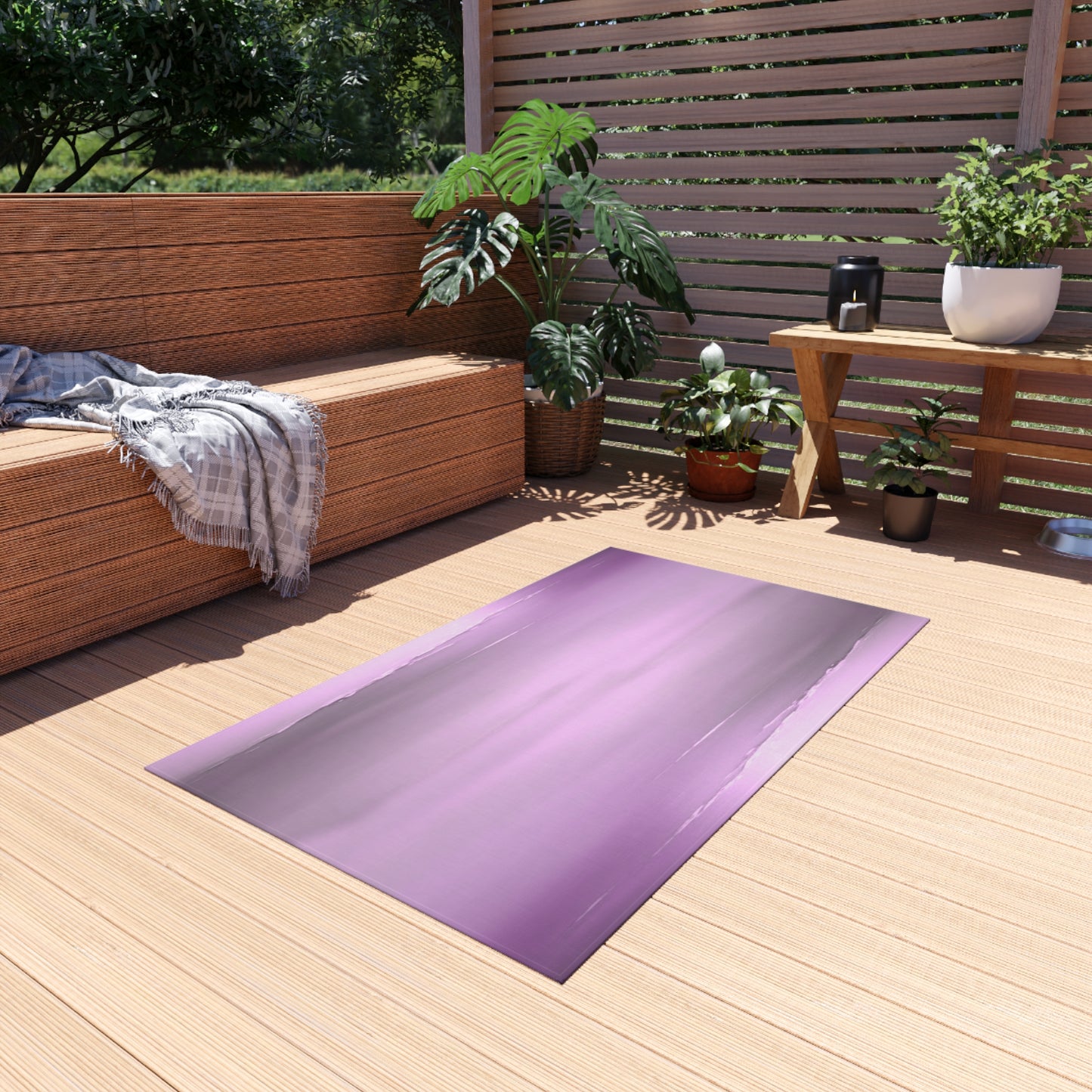 Dark Pink Sea Amethyst Fog Outdoor Rug, 36" x 60"