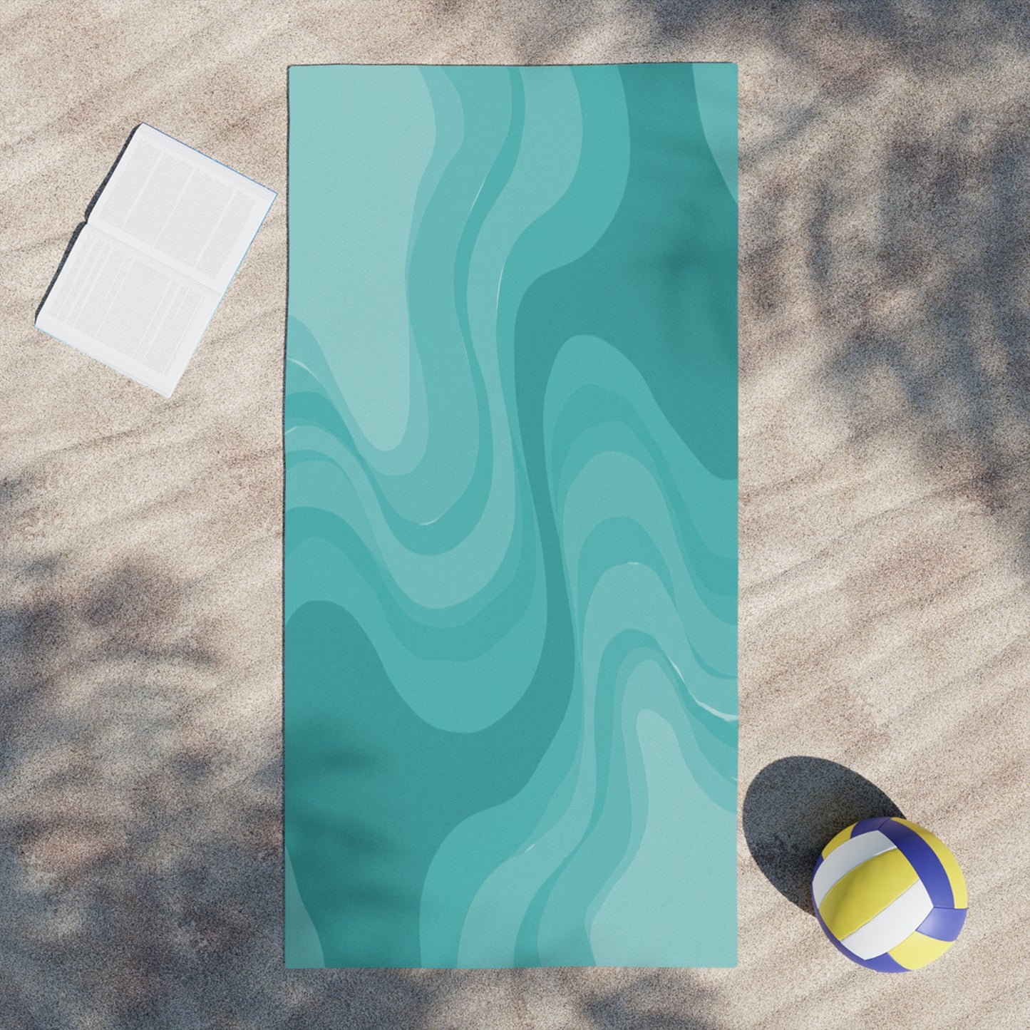 Tif Green Wavey Beach Towel, 30" x 60"