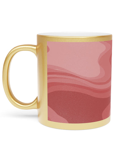 Power Red Wavey 11 oz Metallic Mug (Silver\Gold)
