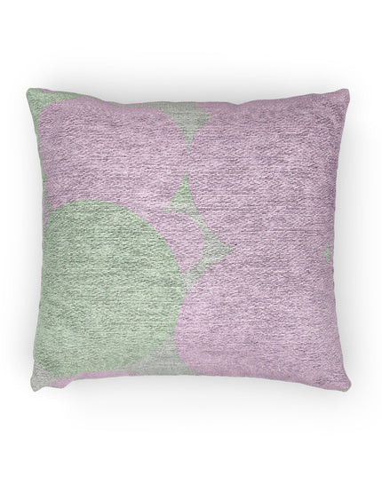 Pastel Lavender Purple and Soft Green Patches Woven Pillow, 17" x 18"