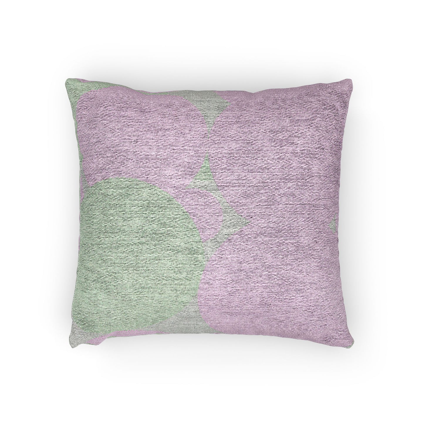 Pastel Lavender Purple and Soft Green Patches Woven Pillow, 17" x 18"