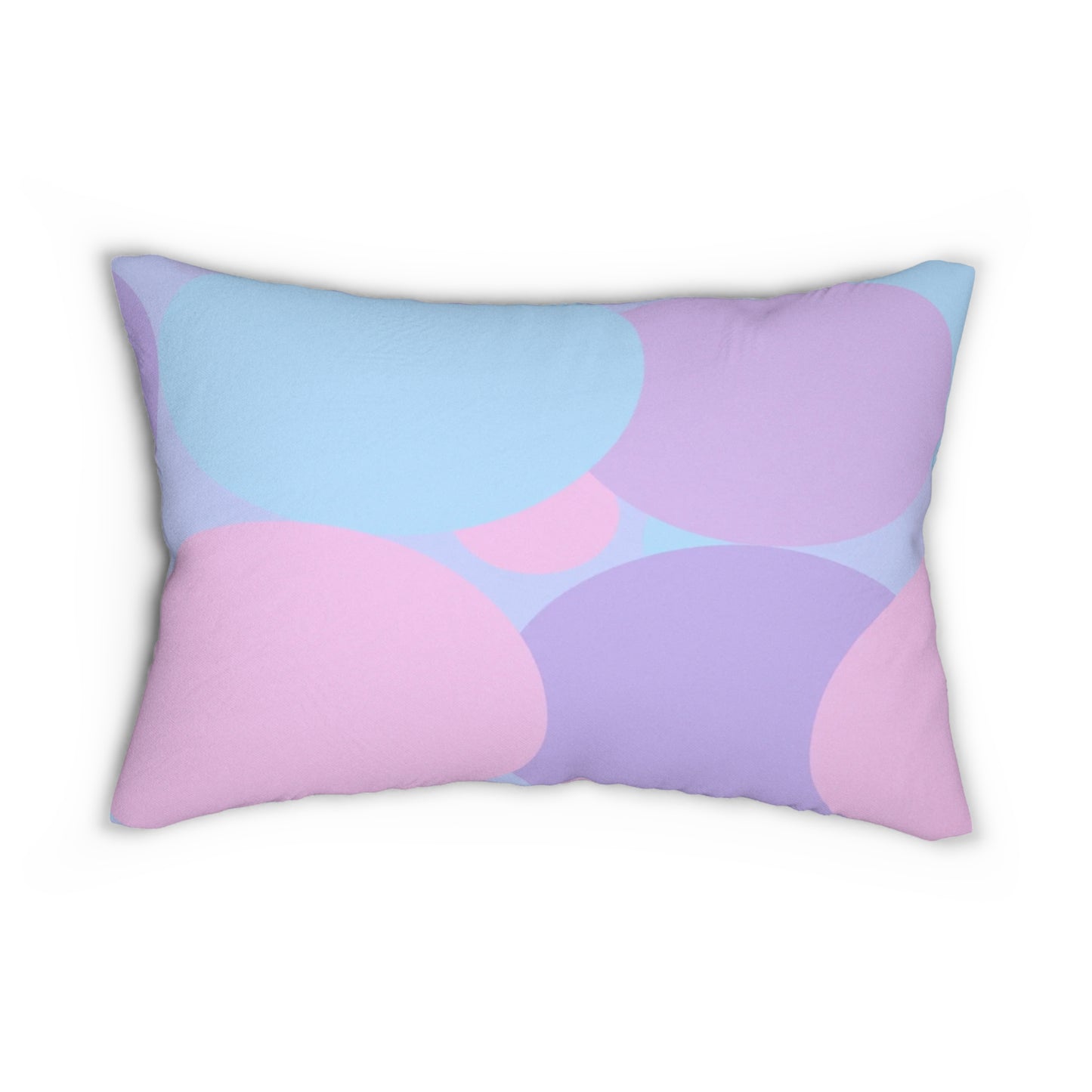 Pastel Purple and Mauve Patches Spun Polyester Lumbar Pillow, 20" x 14"