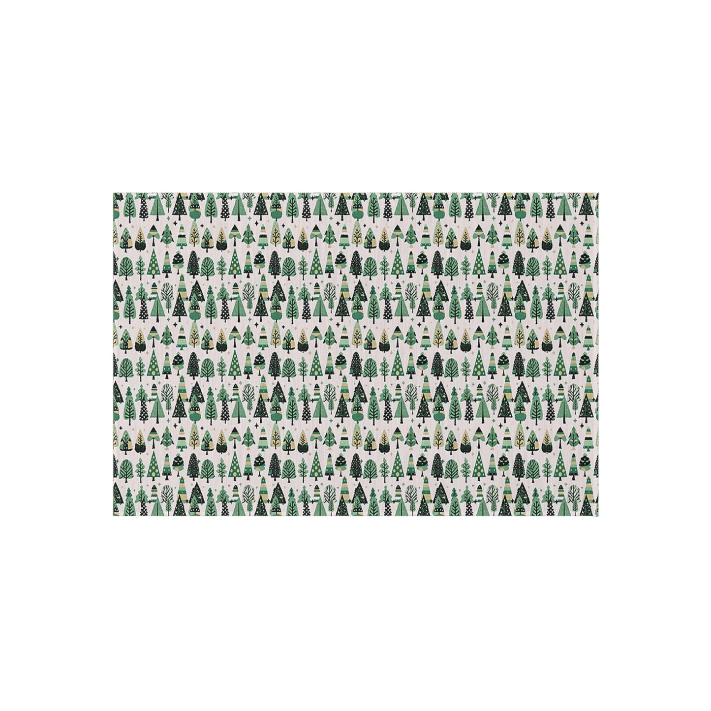 Mini Vintage Green Trees Outdoor Rug, 24" x 36"