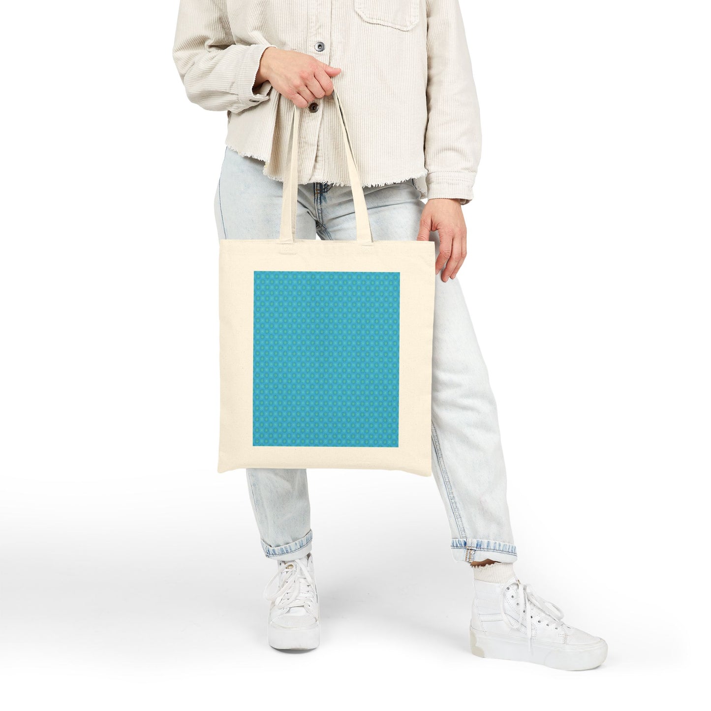 Blue Green Star-crossed Bodies Cotton Canvas Tote Bag