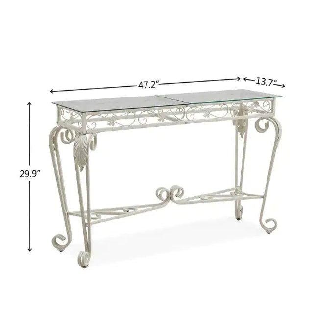 Tempered Glass Metal Frame Table