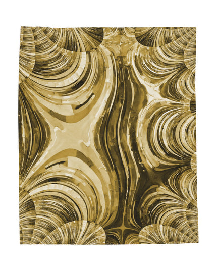 Uzi Spiral Light Brown Velveteen Plush Blanket, 50" x 60"
