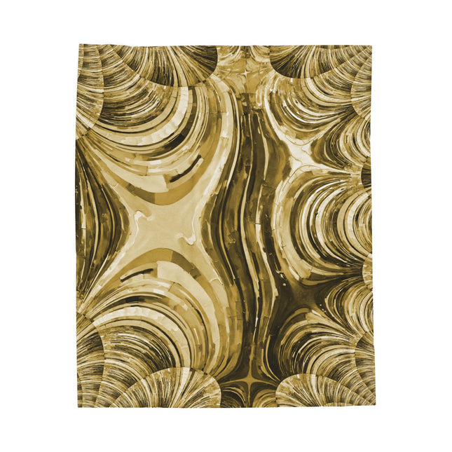 Uzi Spiral Light Brown Velveteen Plush Blanket, 50" x 60"