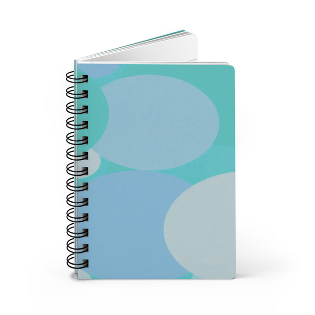 Pastel Tan and Tif Patches Spiral Bound Journal, 5" x 7" 150 pages