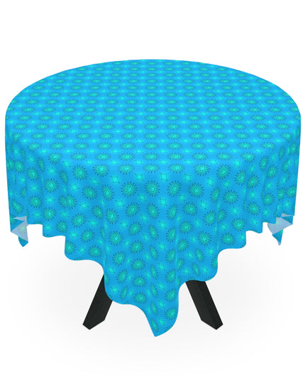 Light Blue Star-crossed Bodies Tablecloth, 55" x 55"