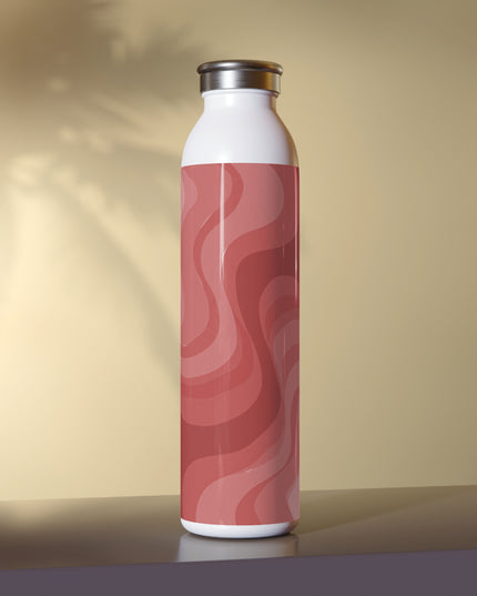 Power Red Wavey Slim Water Bottle, 20 oz White