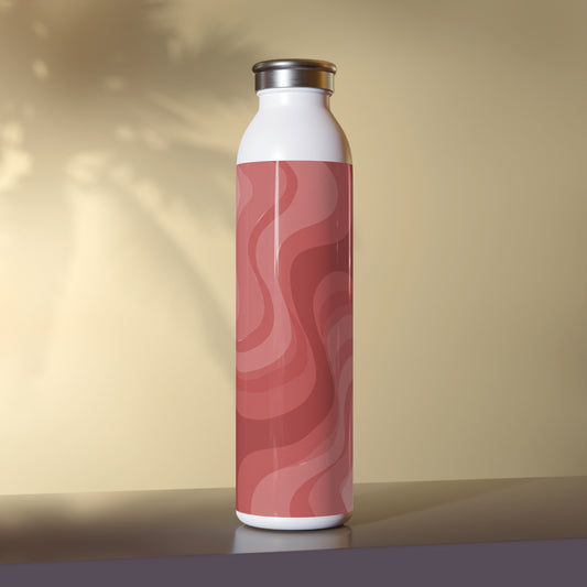 Power Red Wavey Slim Water Bottle, 20 oz White