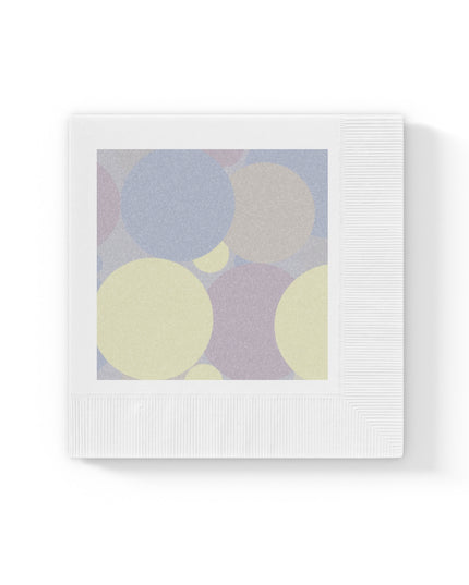 Pastel Soft Blue and Soft White Patches White Coined Napkins, 6.5" x 6.5"