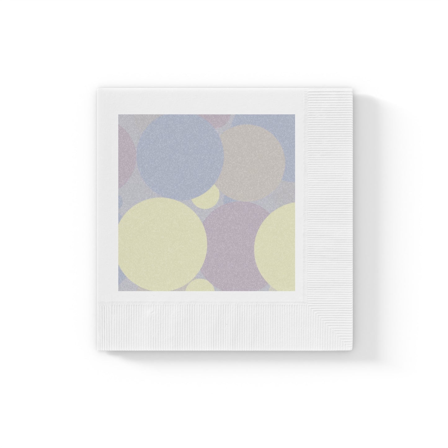 Pastel Soft Blue and Soft White Patches White Coined Napkins, 6.5" x 6.5"