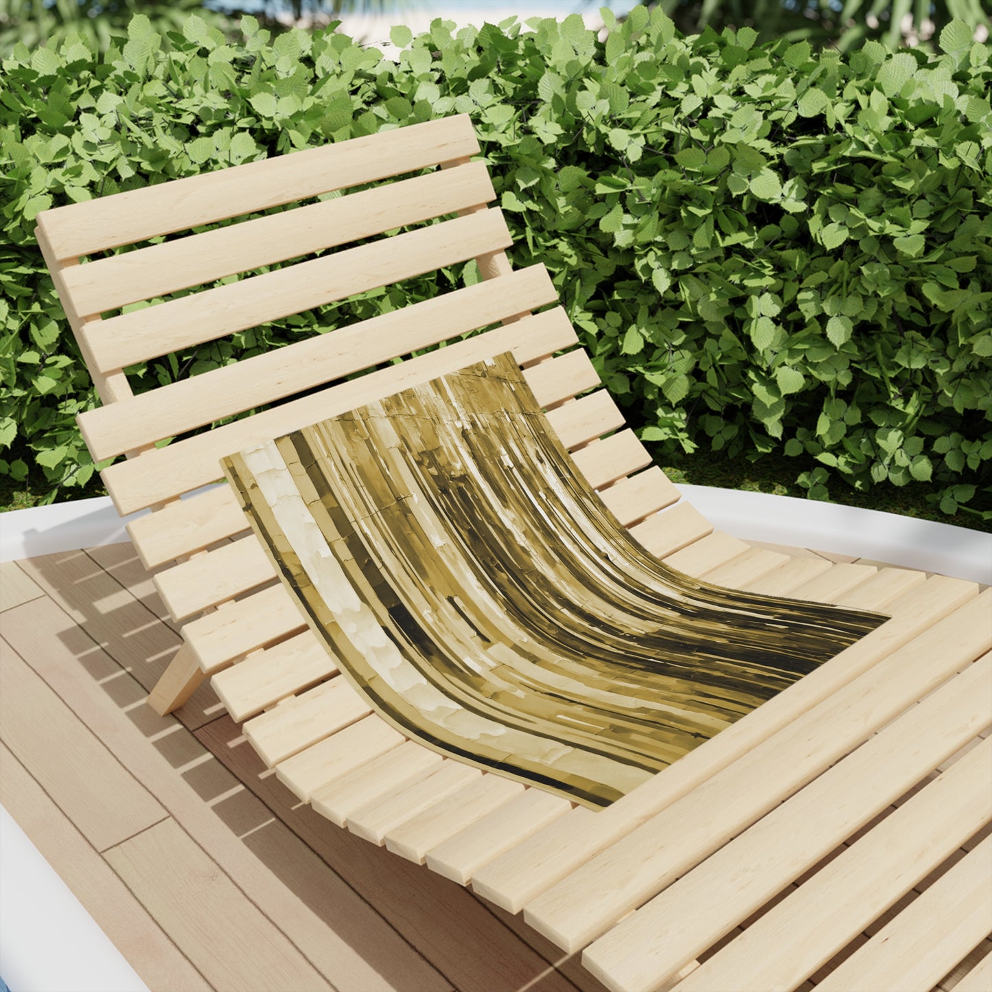 Striped Light Brown Beach Towel, 18" x 27"