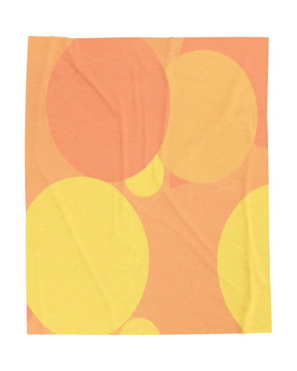 Pastel Bright Oranges Patches Velveteen Plush Blanket, 50" x 60"
