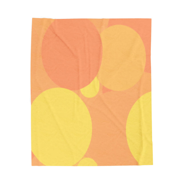 Pastel Bright Oranges Patches Velveteen Plush Blanket, 50" x 60"