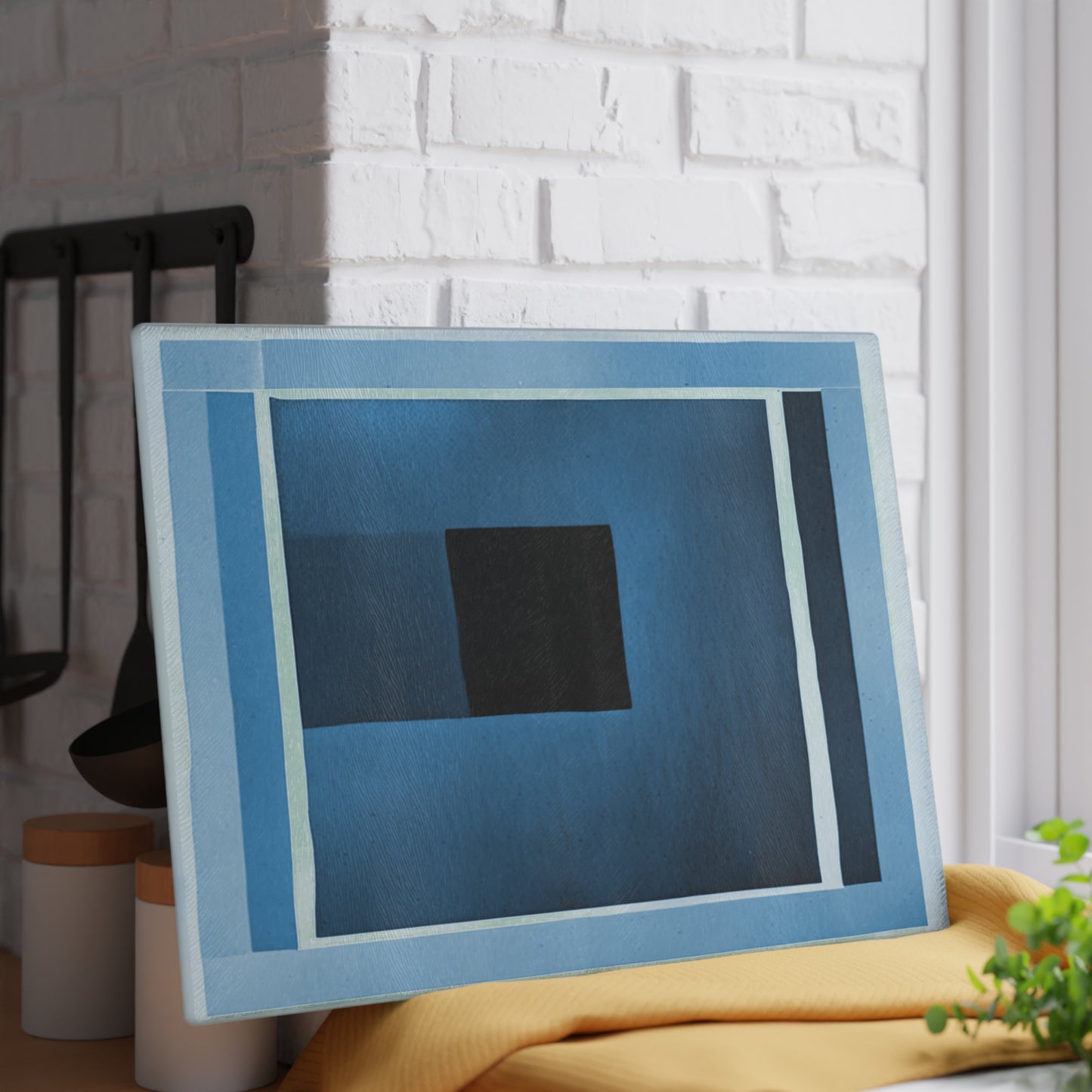 Blue Shadow Glass Cutting Board, 11" x 15"