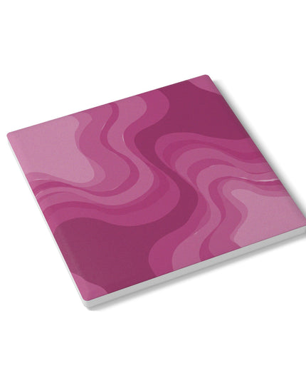 Pinky Mauve Wavey 4" x 4" Square Ceramic Coaster