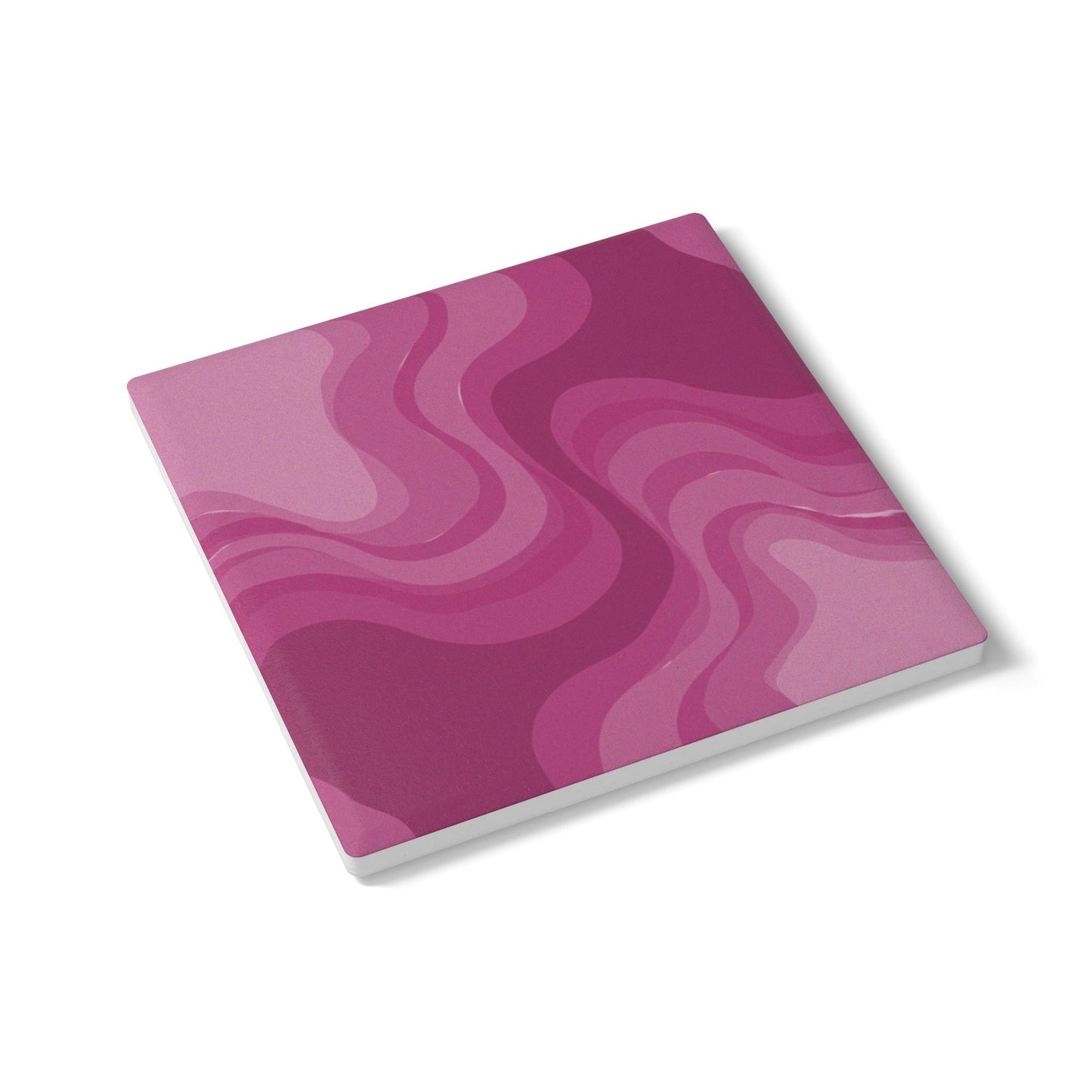 Pinky Mauve Wavey 4" x 4" Square Ceramic Coaster