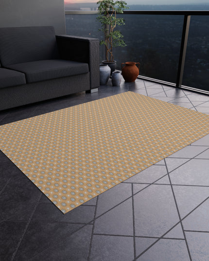 Tan Sunset Star-crossed Bodies Outdoor Rug, 60" x 84"