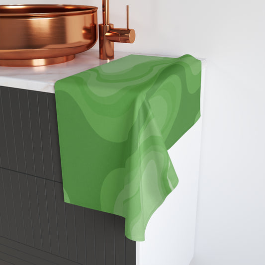 Greenie Meanie Wavey Hand Towel, 16" x 28"