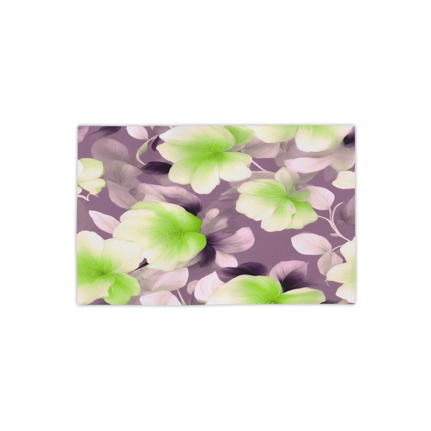 Lime Lavender Floral Bunch Beach Towel, 18" x 27"