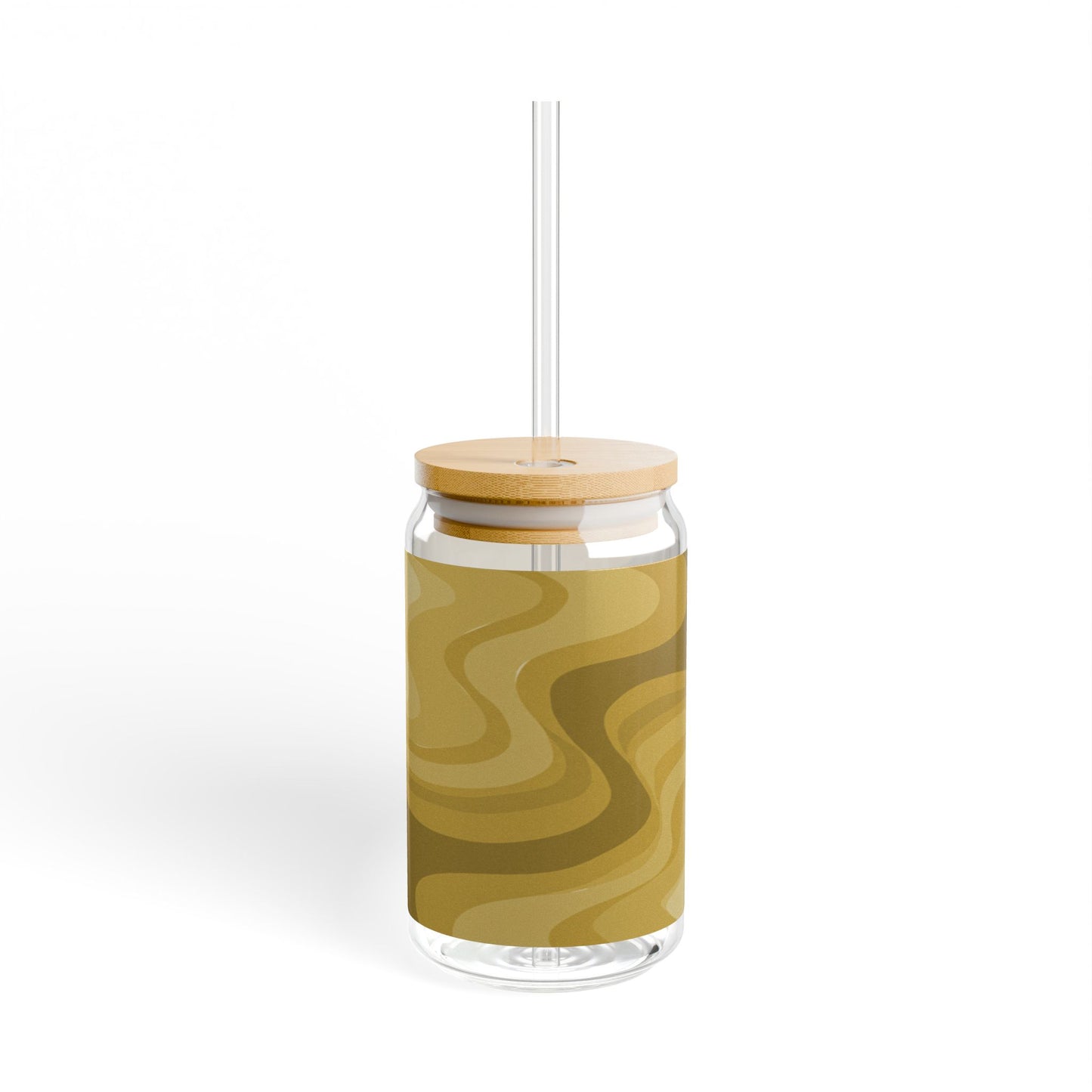Brown Wavey Sipper Glass, 16oz