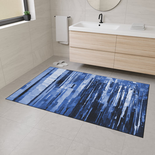 Striped Deep Blue 48" x 72" Heavy Duty Floor Mat