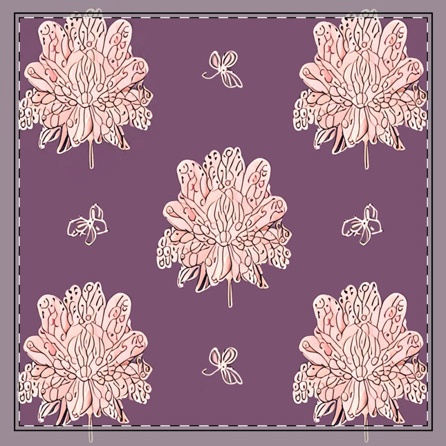 Pink Floral Butterflies 22" x 22" Cotton Twill Napkin