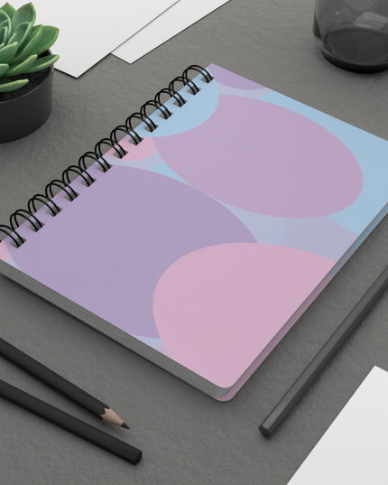 Pastel Purple and Mauve Patches Spiral Bound Journal, 5" x 7" 150 pages