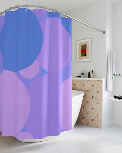 Pastel Purple Family Patches Shower Curtains, 71" x 74"